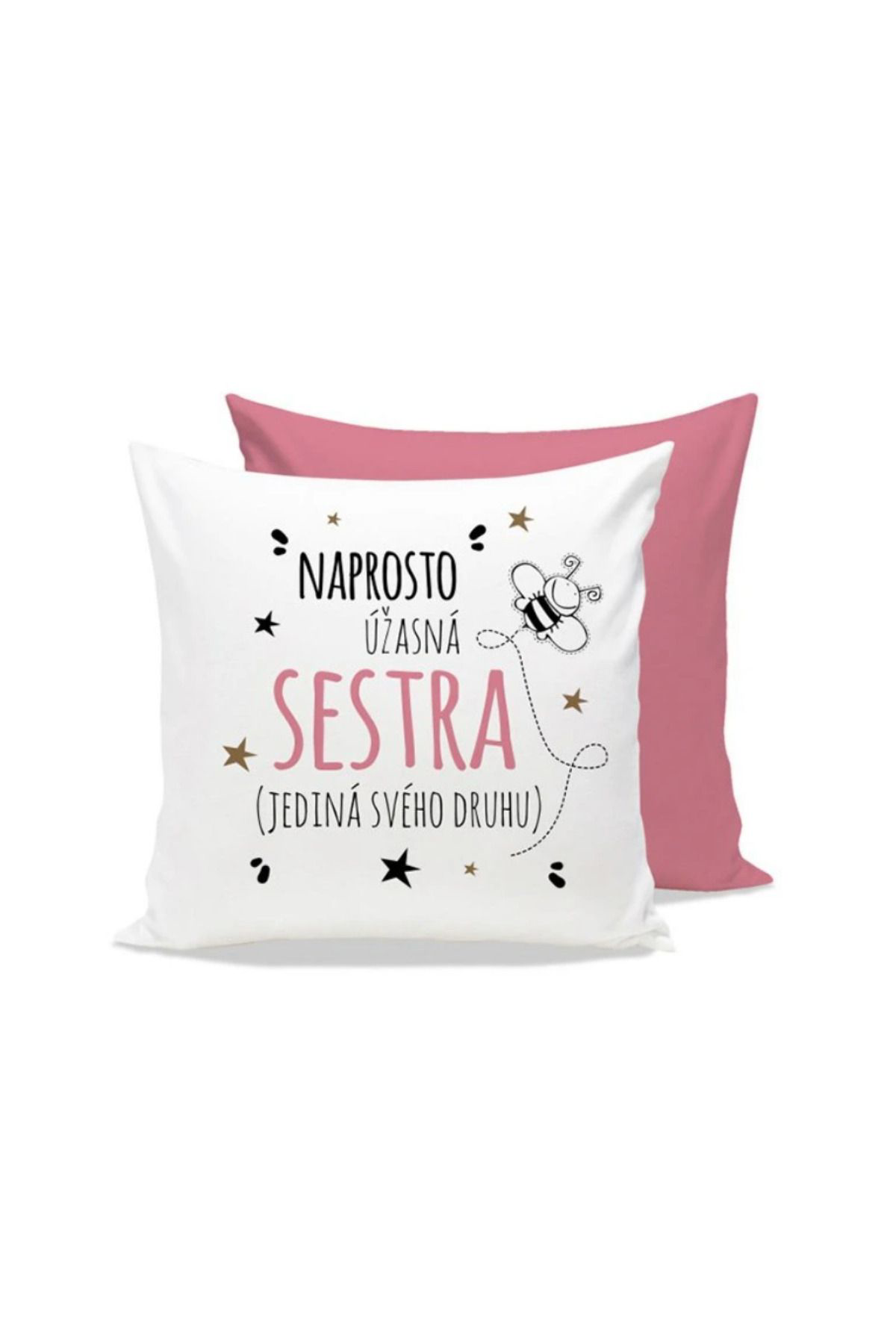 Otel Bukleti Mini Boy Pamuklu Tasarim Yastik Puf (30 X 30 Cm) Pembe