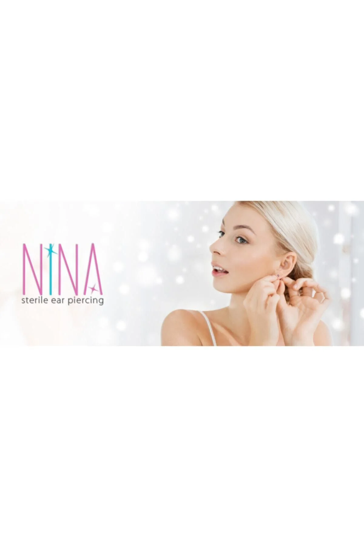 Mini Boy Steril Kulak Tragus Kıkırdak Burun Delme Küpesi 2 Çift Nina Crystal Günlük Kullanıma Uygun
