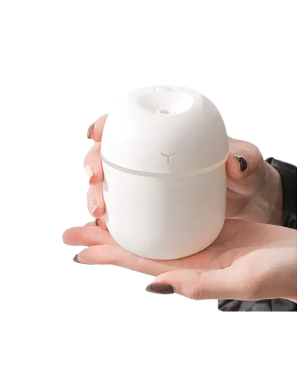 Mini Buhar Makinesi: 5 Esanslı Aromaterapi Hediyeli Araç ve Ofis İçin USB LED Işıklı Nemlendirici
