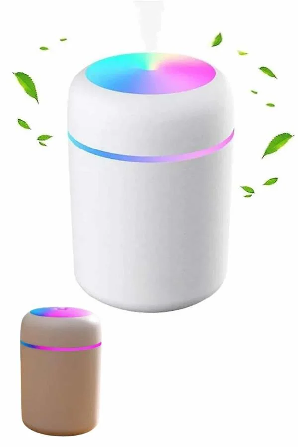 Mini Buharlı Havalandırıcı ve Aromaterapi Cihazı - LED Işıklı, USB'li ve Renkli