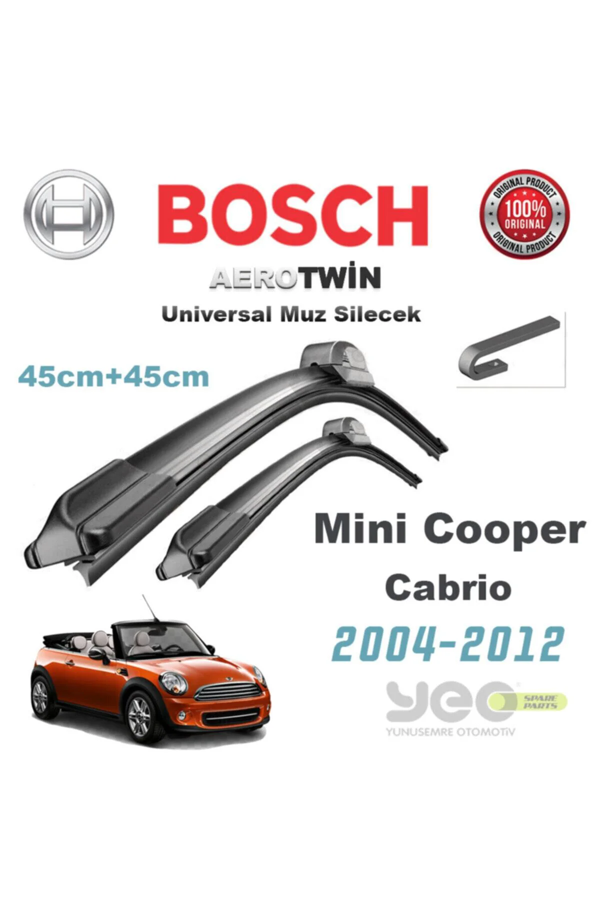 Mini Cabrio Aerotwin Muz Silecek Takımı 2004-2012 Mini Cabrio Aerotwin Muz Silecek Takımı 2004-2012