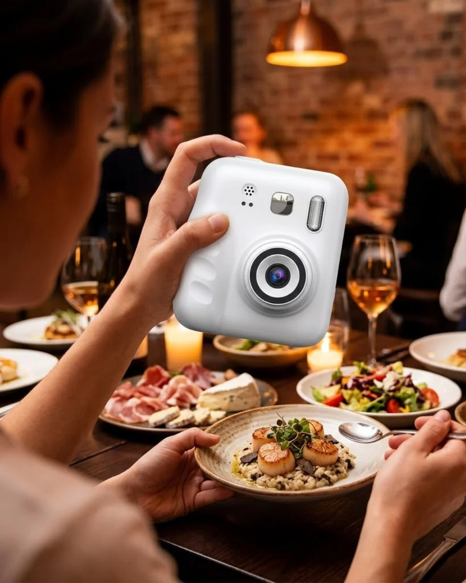 Mini Çocuk Fotoğraf Makinesi Baskılı Video Çekim Hediyelik - 4 Rulo ve 5 Renkli Kalem