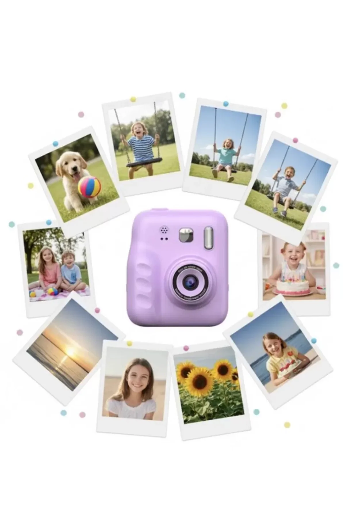 Mini Çocuk Kamerası Fotoğraf Video Çekim 4 Rulo Kağıt Ve 5 Kalem 