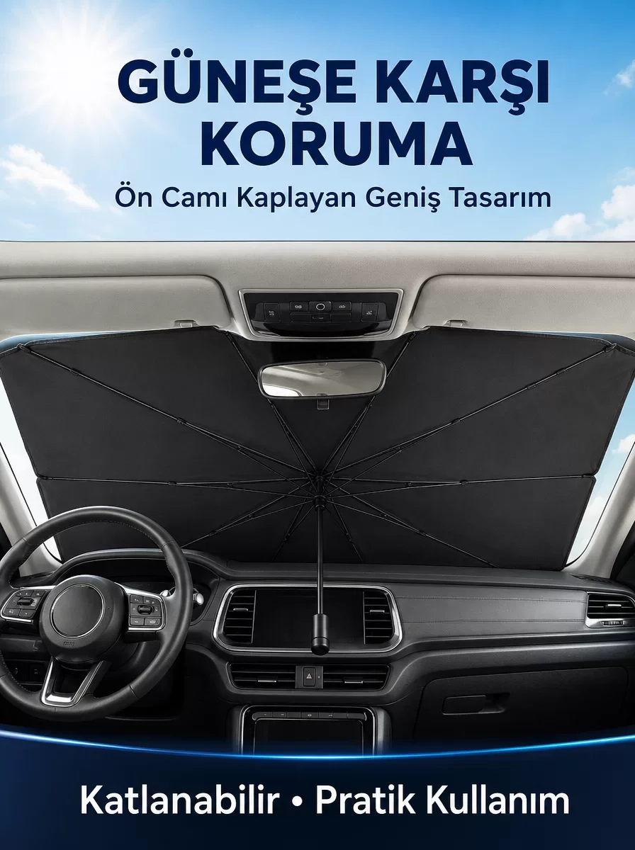 Mini Cooper Fiat 500 Smart Fortwo Hyundai i10 Kia Picanto Uyumlu Oto Şemsiye Yeni Nesil