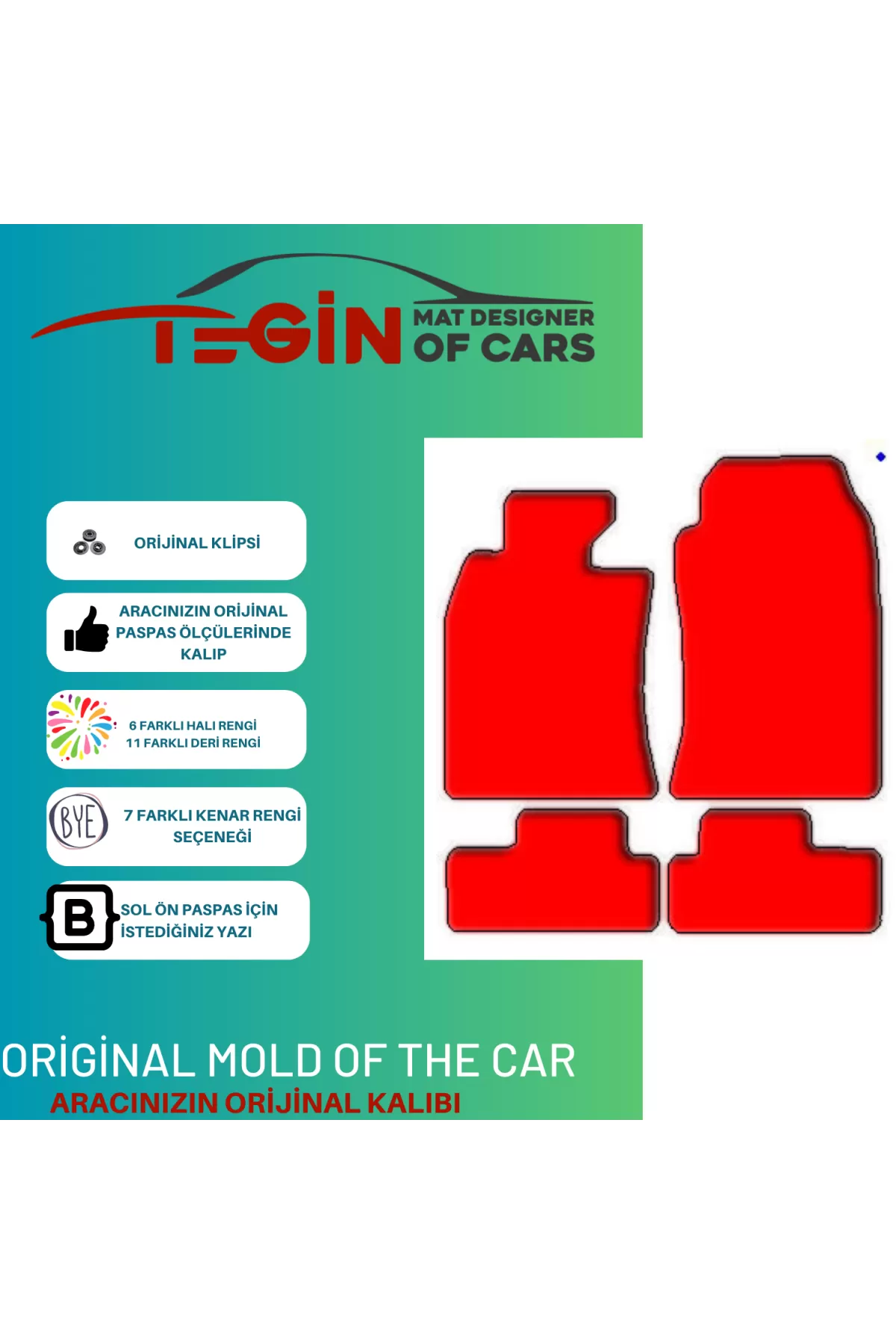 Mini Cooper R50 2002-2006 Prime Bej Halı Sarı Kenar Halı Paspas