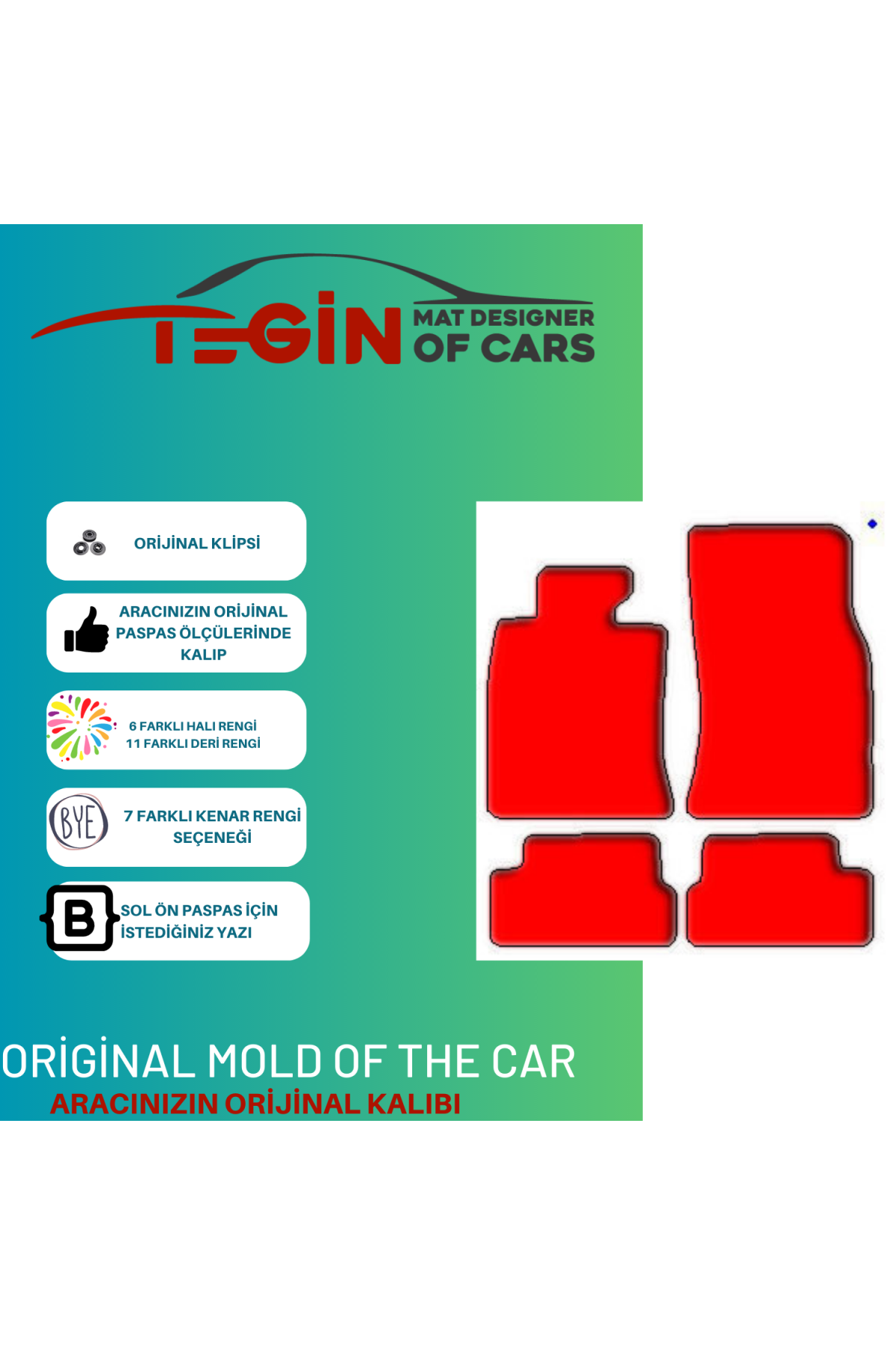 Mini Cooper R56 2007-2014 Prime Siyah Kırmızı Deri Mavi Kenar Pas