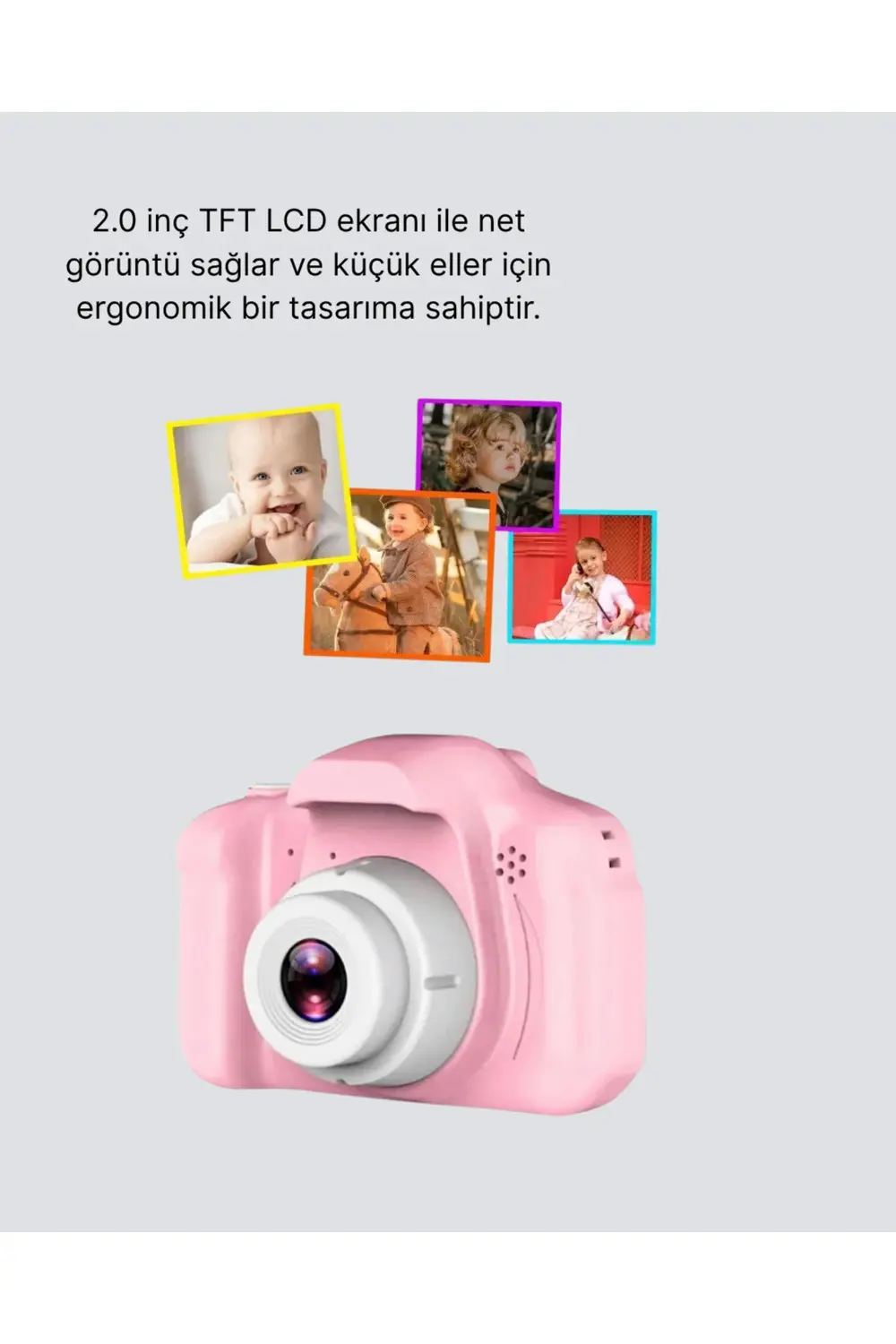 Mini Dijital Çocuk Kamerası 8MP HD Ekranlı 1080P Video ve Şarjlı