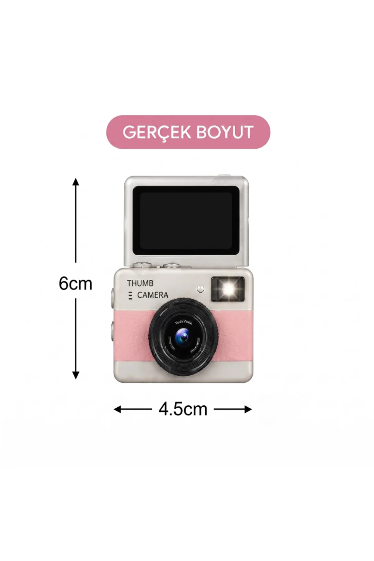 Mini Dijital Retro Kamera - Dönebilen Ekran - Flaşlı - Görsel 3