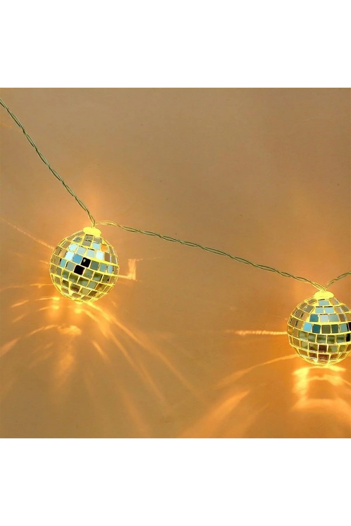 Mini Disko Topu Dekoratif Süsleme 10’lu Led Zinciri Pilli Süs Led