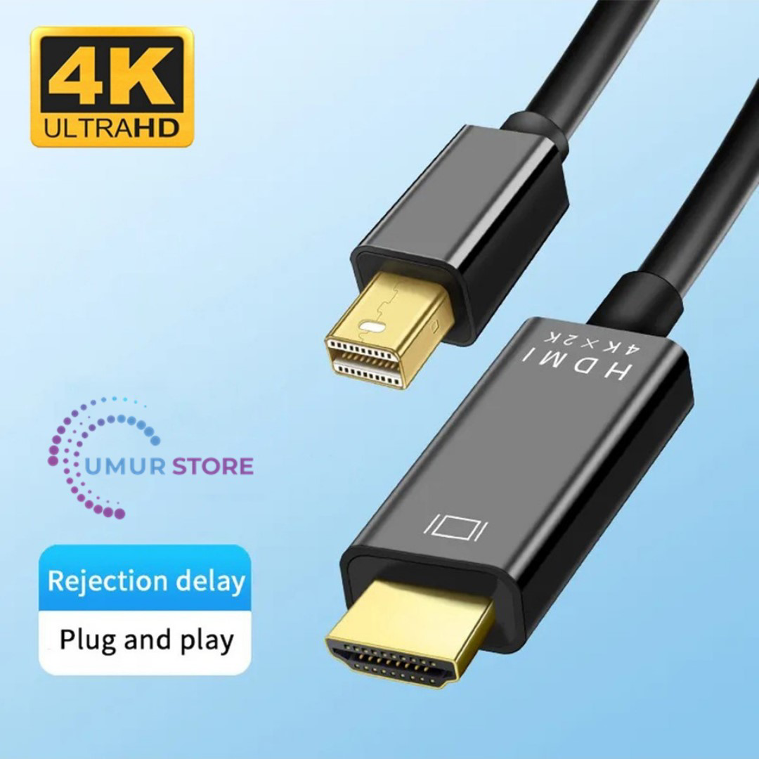 Mini Display Port To HDMI Kablo 4KX2K Video Aktarma Kablosu 1.8 M