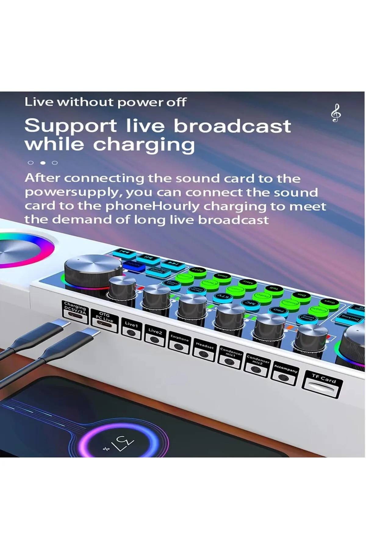 Mini Dj Ses Mikseri Canlı Yayın Ses Kartı Controller Dj Setup Baş