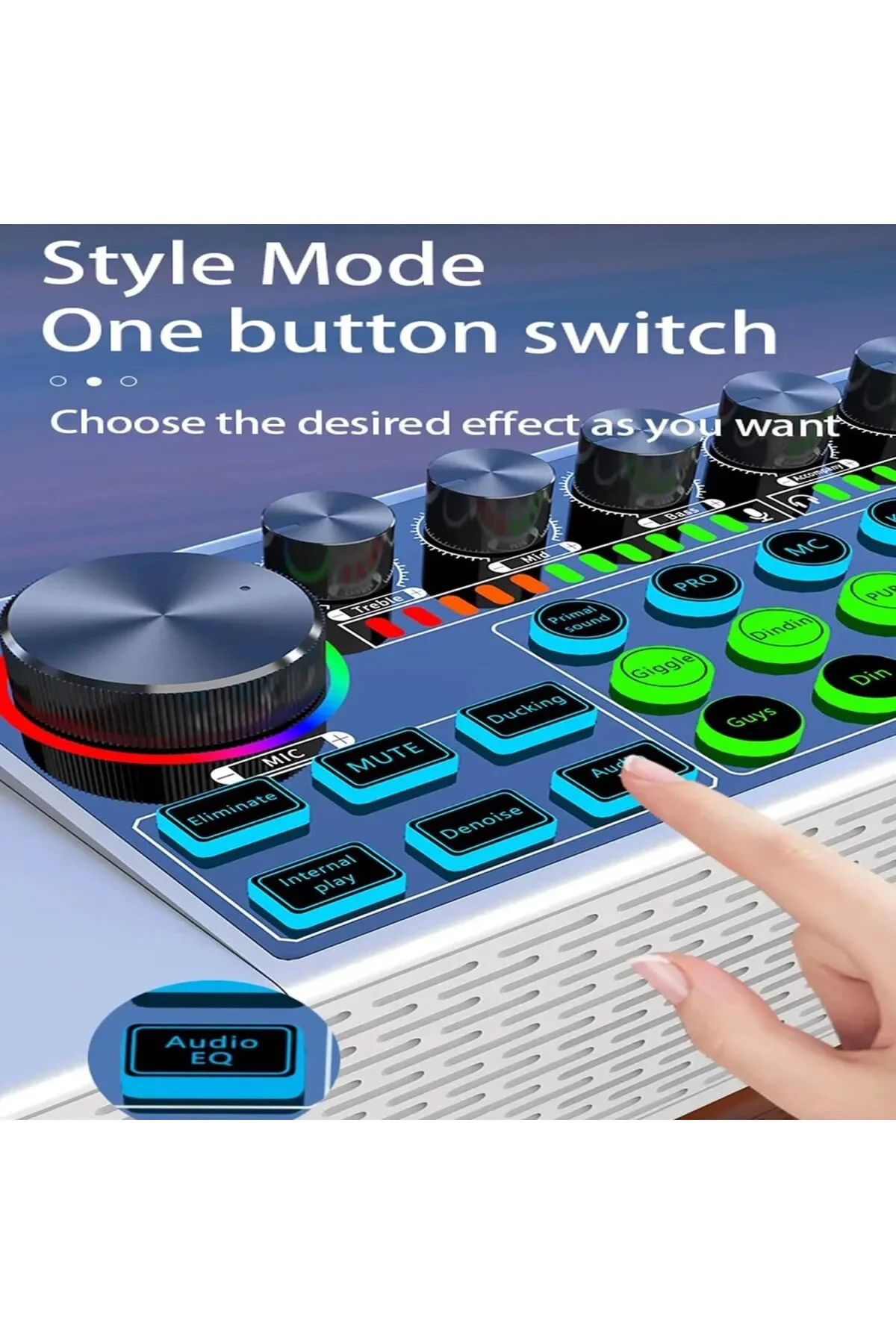 Mini Dj Ses Mikseri Canlı Yayın Ses Kartı Controller Dj Setup Baş