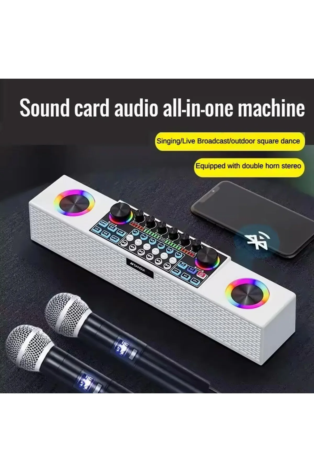 Mini Dj Ses Mikseri Canlı Yayın Ses Kartı Controller Dj Setup Baş