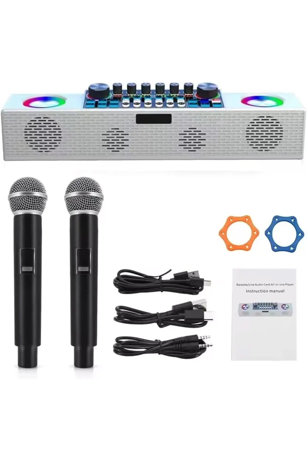 Mini Dj Ses Mikseri Canlı Yayın Ses Kartı Controller Dj Setup Baş