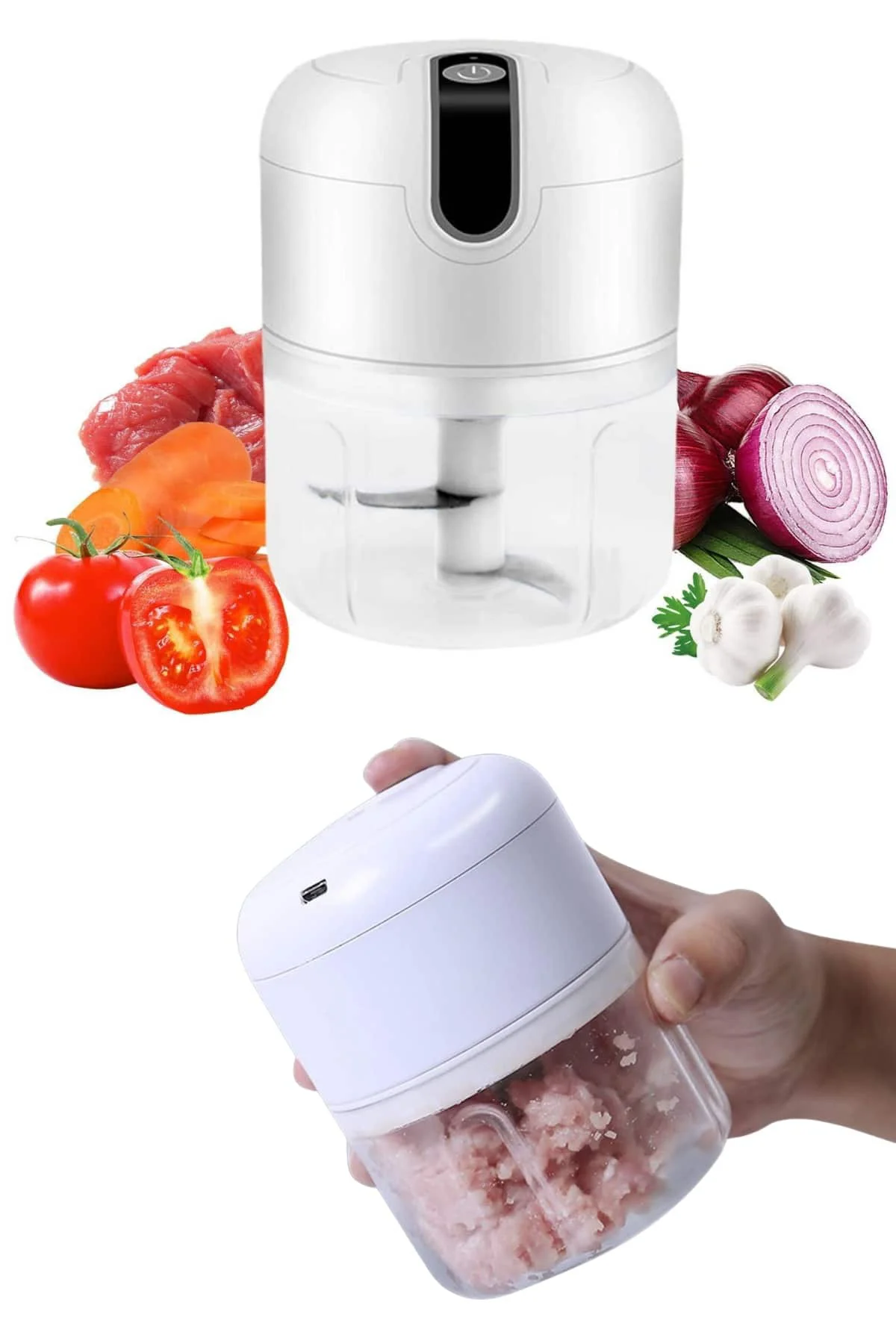 Mini Doğrayıcı Rondo Taşınabilir Mini El Blender Paslanmaz Çelik 