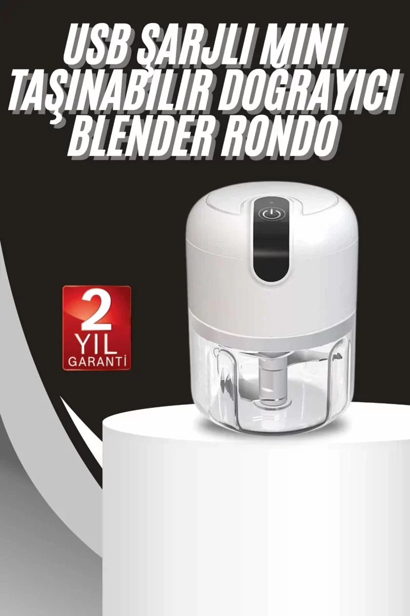Mini Doğrayıcı Rondo Taşınabilir Mini El Blender Paslanmaz Çelik 