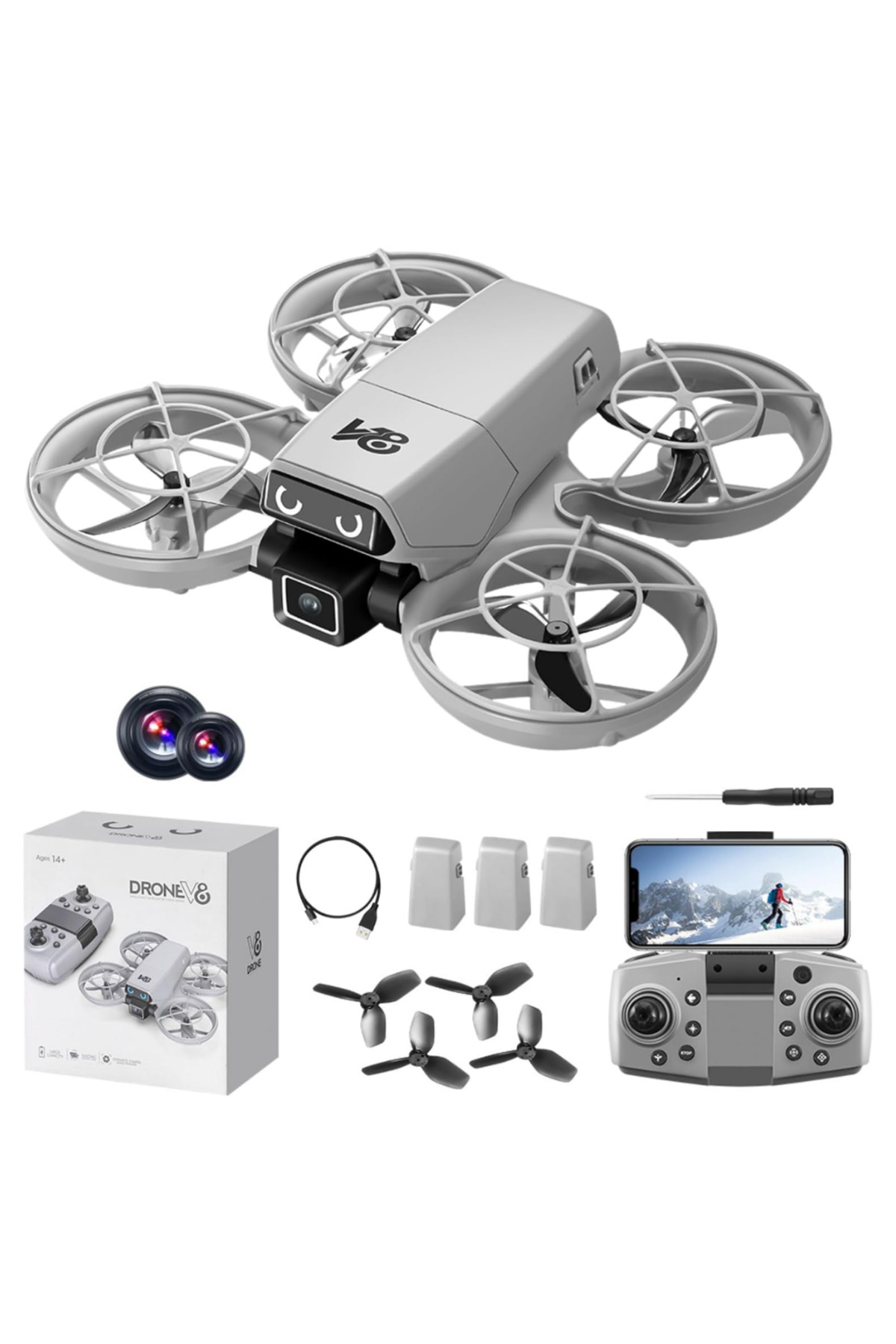 Mini Drone Kameralı Headless Mod LED Işıklı Akıllı Uçuş Sistemi -