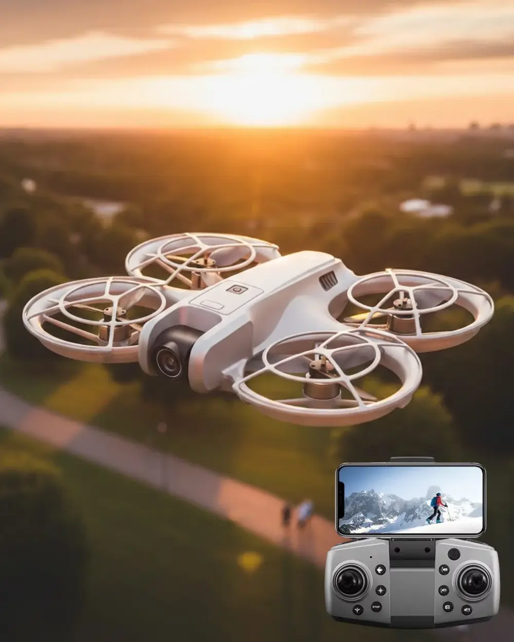 Mini Drone Kameralı Headless Mod LED Işıklı Akıllı Uçuş Sistemi