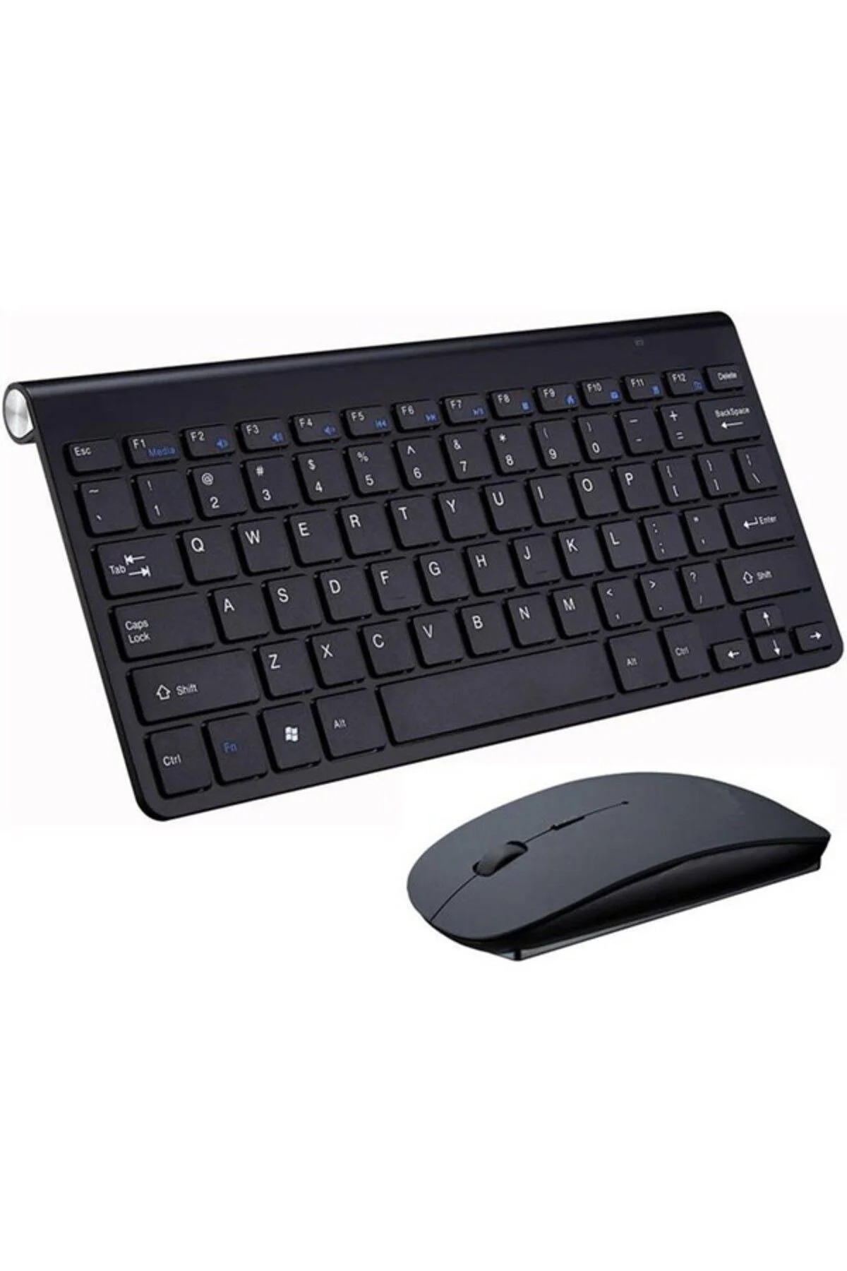 Mini Düz Sessiz Kablosuz Klavye + Mouse (Yurt Dışından) Siyah