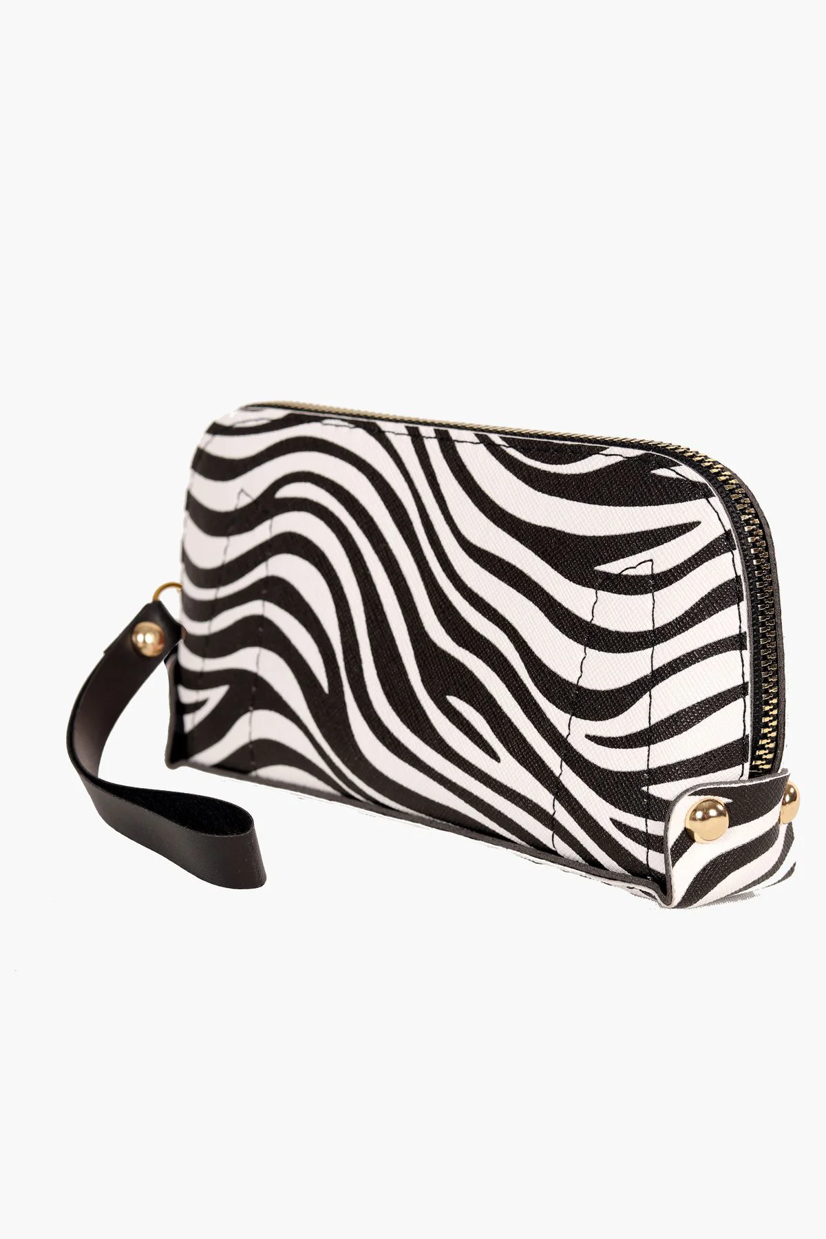 Mini El Çantası Zebra Desen Cüzdan