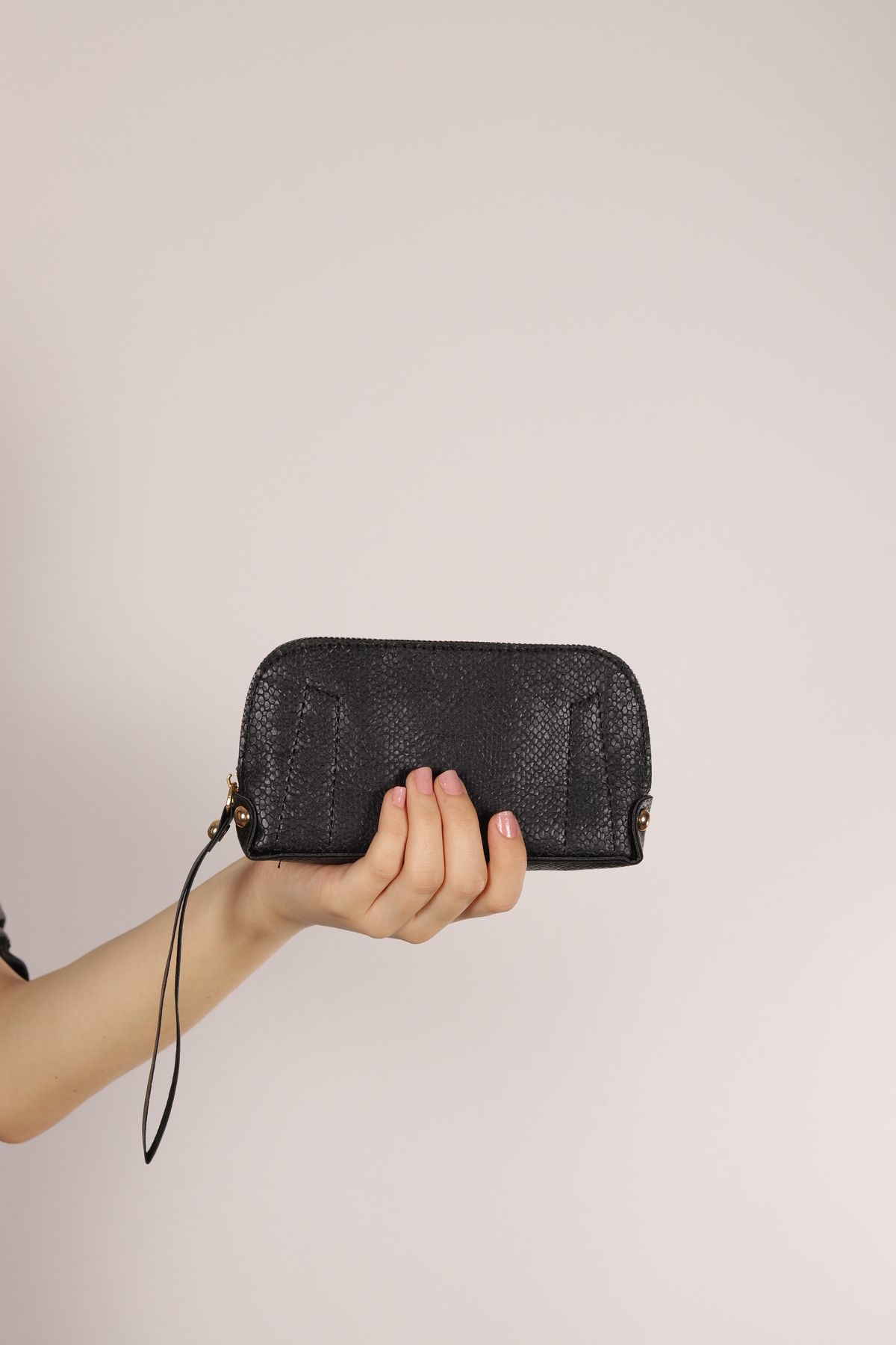 Bagmolly Mini El Çantasi Siyah Desenli Cüzdan