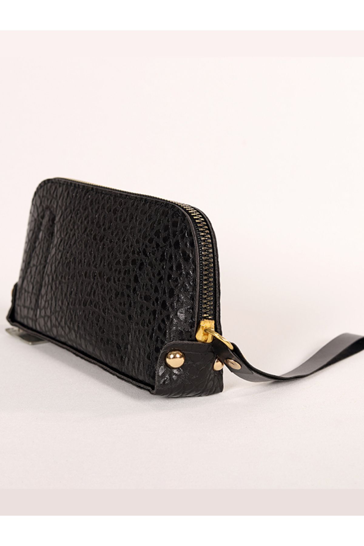 Bagmolly Mini El Çantasi Siyah Desen Cüzdan