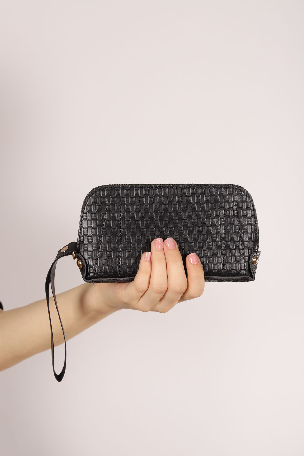 Bagmolly Mini El Çantasi Siyah Desenli Cüzdan