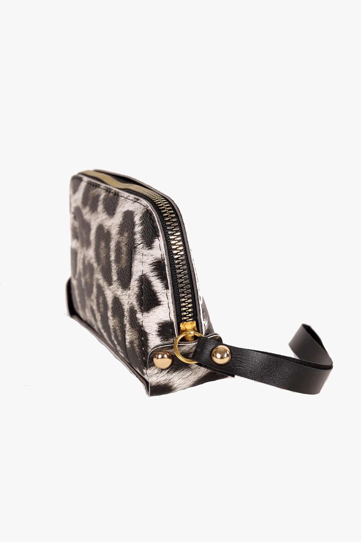 Bagmolly Mini El Çantasi Beyaz Leopar Desenli Cüzdan