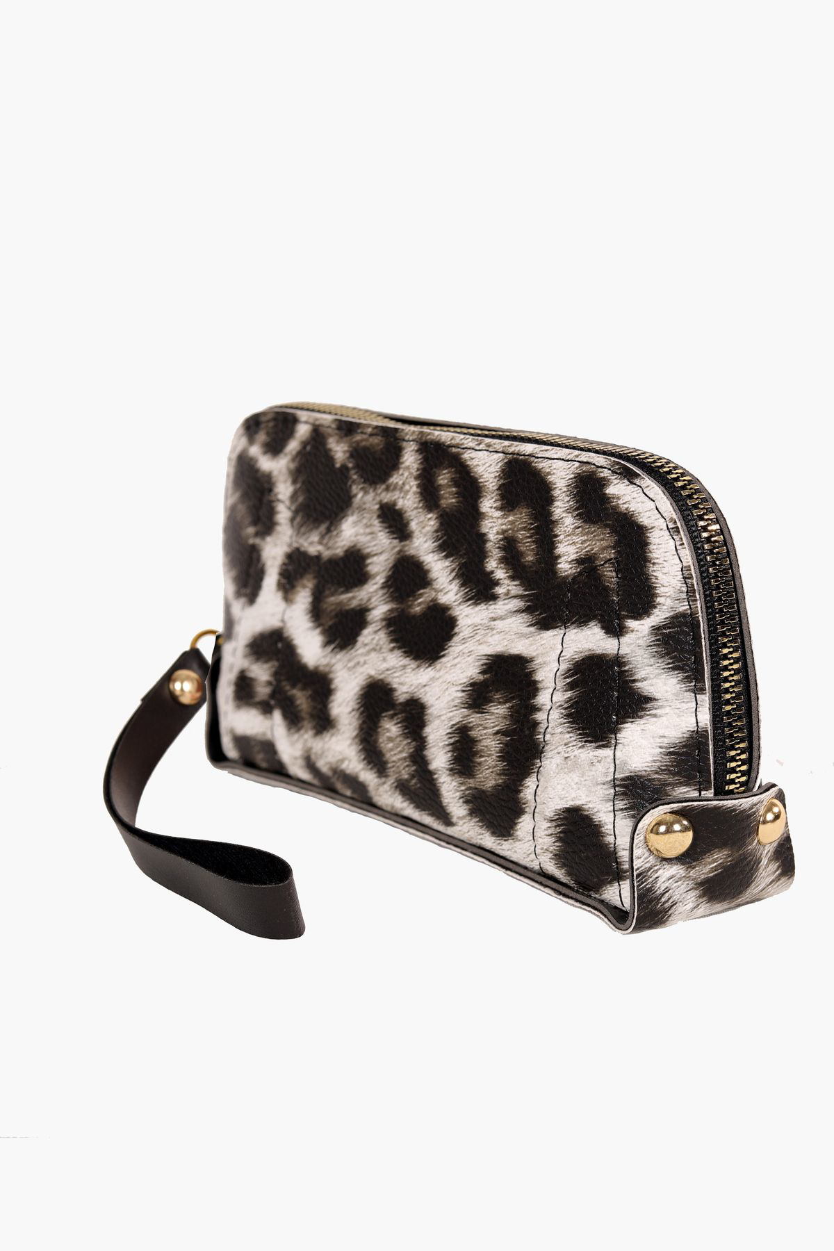 Bagmolly Mini El Çantasi Beyaz Leopar Desenli Cüzdan