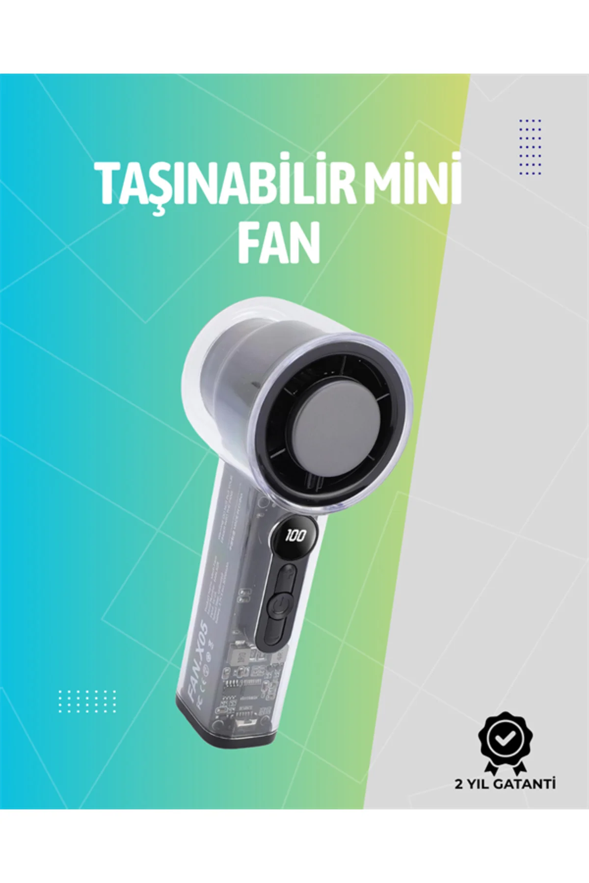 Mini El Fanı | 3000mAh Pil | Type-C Şarj Girişi | Kompakt ve Hafi