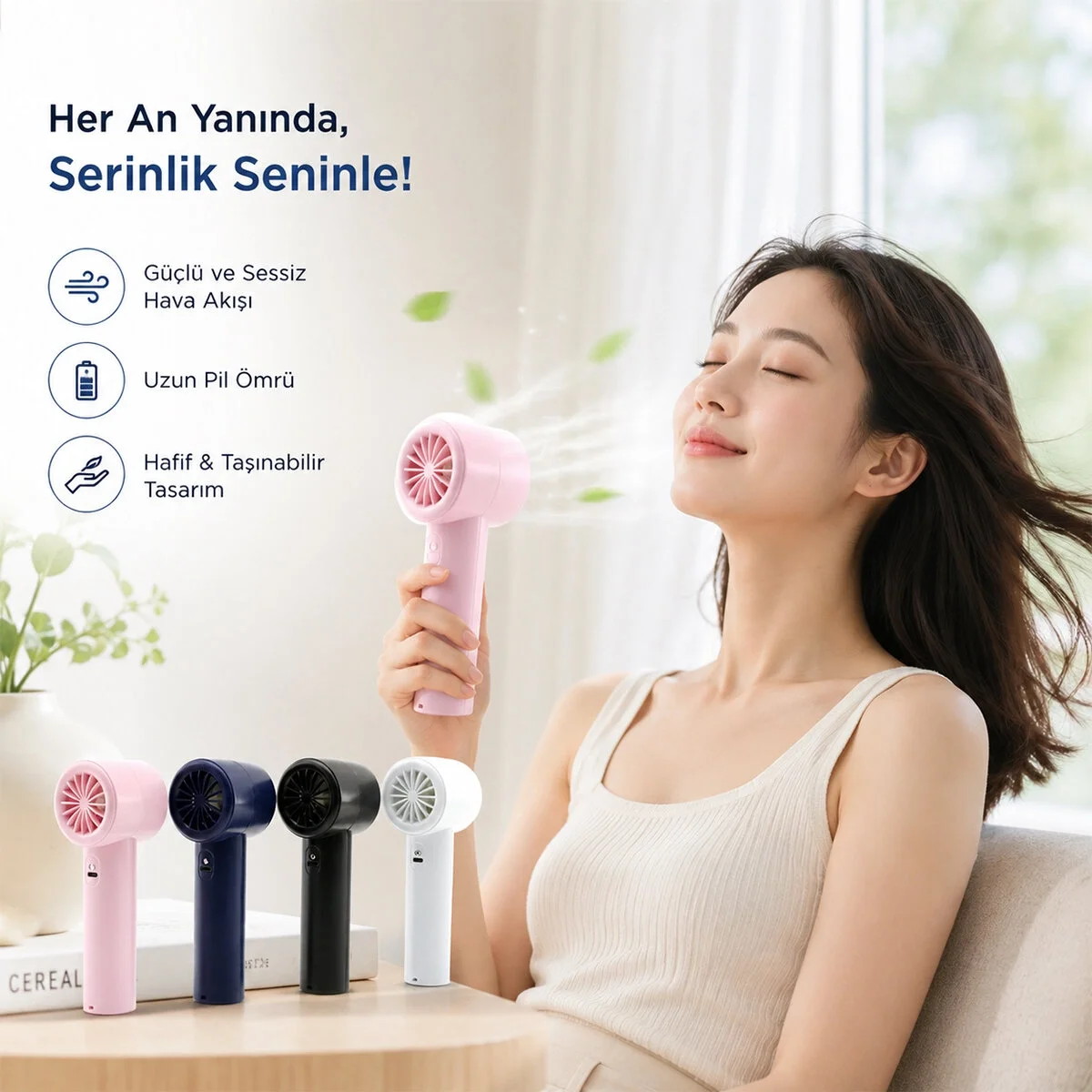 Mini El Fanı - Ayarlanabilir Hız - Dijital Gösterge - 5W - Karışık Renk Fiyatı, Yorumları ve Özellikleri