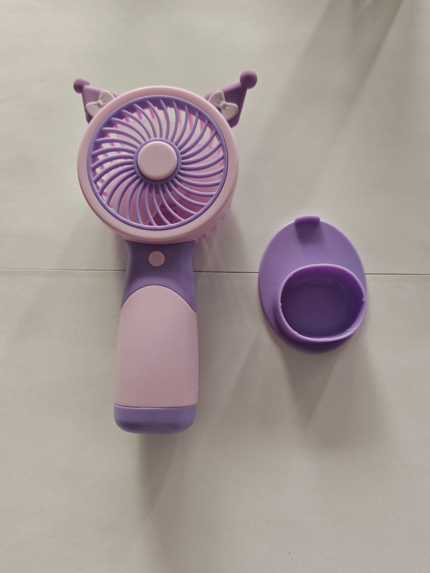 Luluyen Mini El Fanı Şarjlı Telefon Tutuculu Figürlü 3 Kademeli Taşınabil