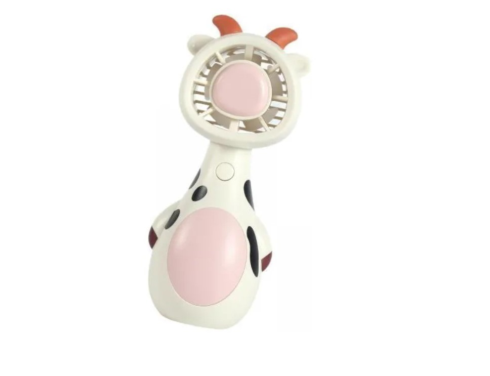 Luluyen Mini El Fanı Şarjlı Telefon Tutuculu İnek Figürlü 3 Kademeli Taşı