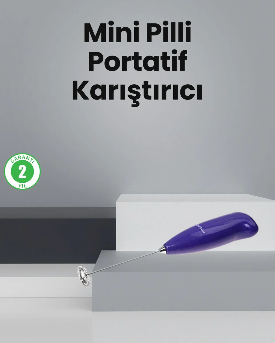Mini El Mikseri – Kahve, Süt, Krema ve Sos Karıştırıcı | Portatif Pilli Karıştırıcı