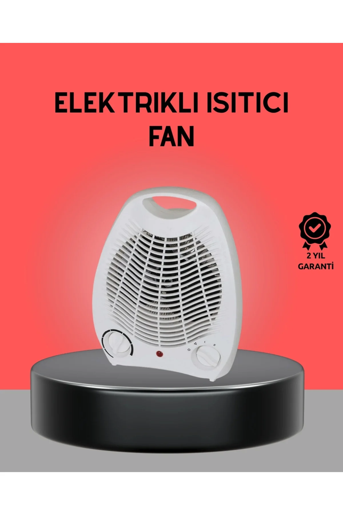 Mini Elektrikli Isıtıcı 2000W – Termostatlı Fanlı Isıtma, Taşınab