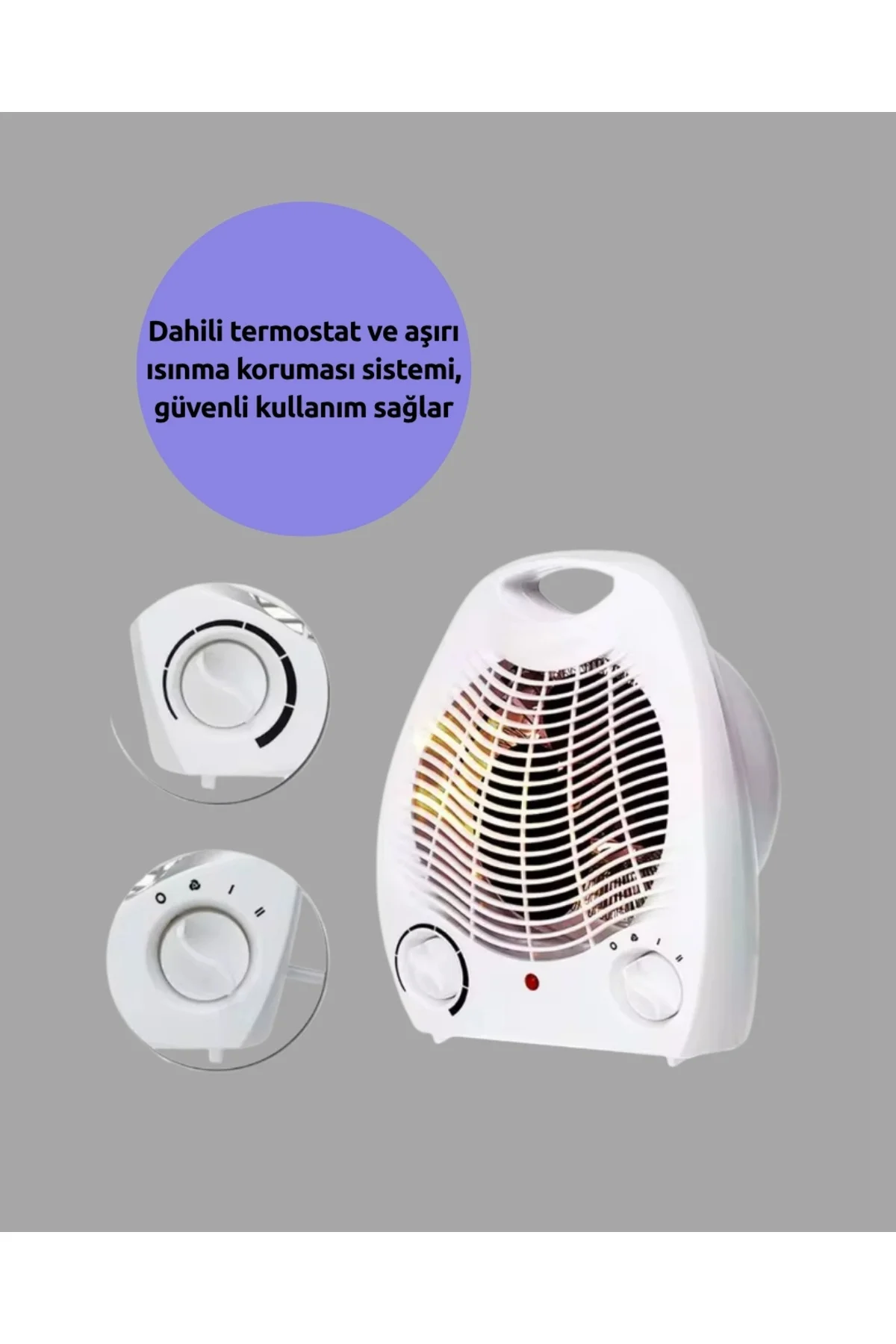 Mini Elektrikli Isıtıcı 2000W – Termostatlı Fanlı Isıtma, Taşınab