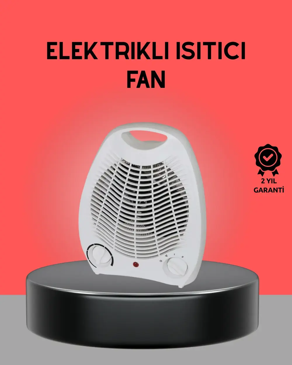Mini Elektrikli Isıtıcı 2000W – Termostatlı Fanlı Isıtma, Taşınab