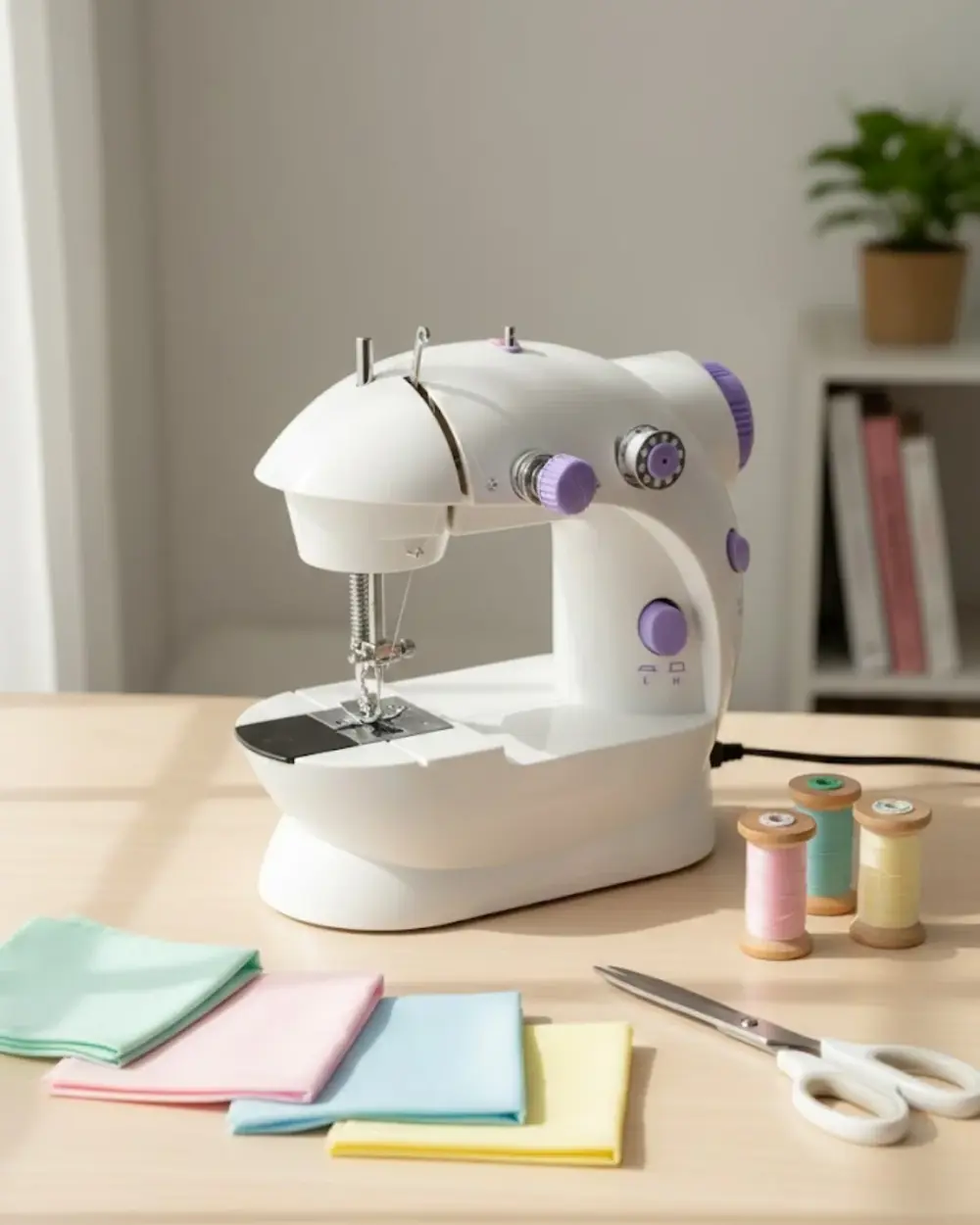 Mini Ev Tipi Dikiş Makinesi Pedallı Elektrikli Taşınabilir