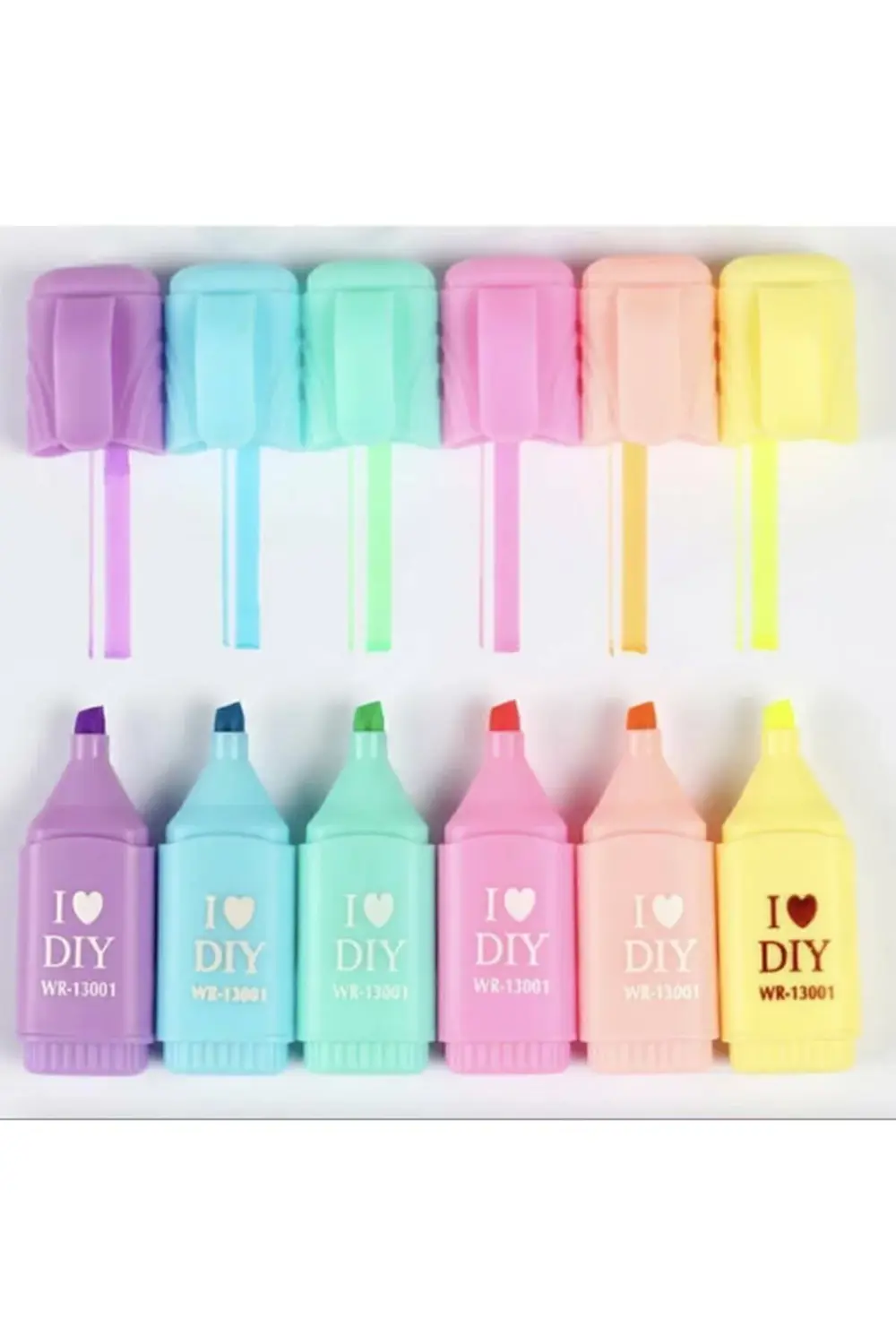 Mini Fosforlu Kalem 6'lı Kilitli Poşet