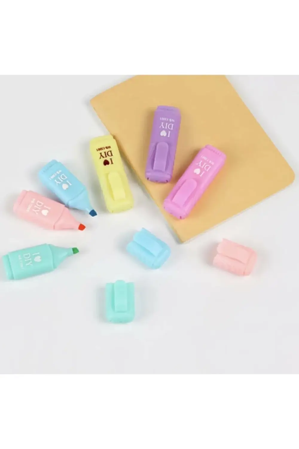 Mini Fosforlu Kalem 6'lı Kilitli Poşet