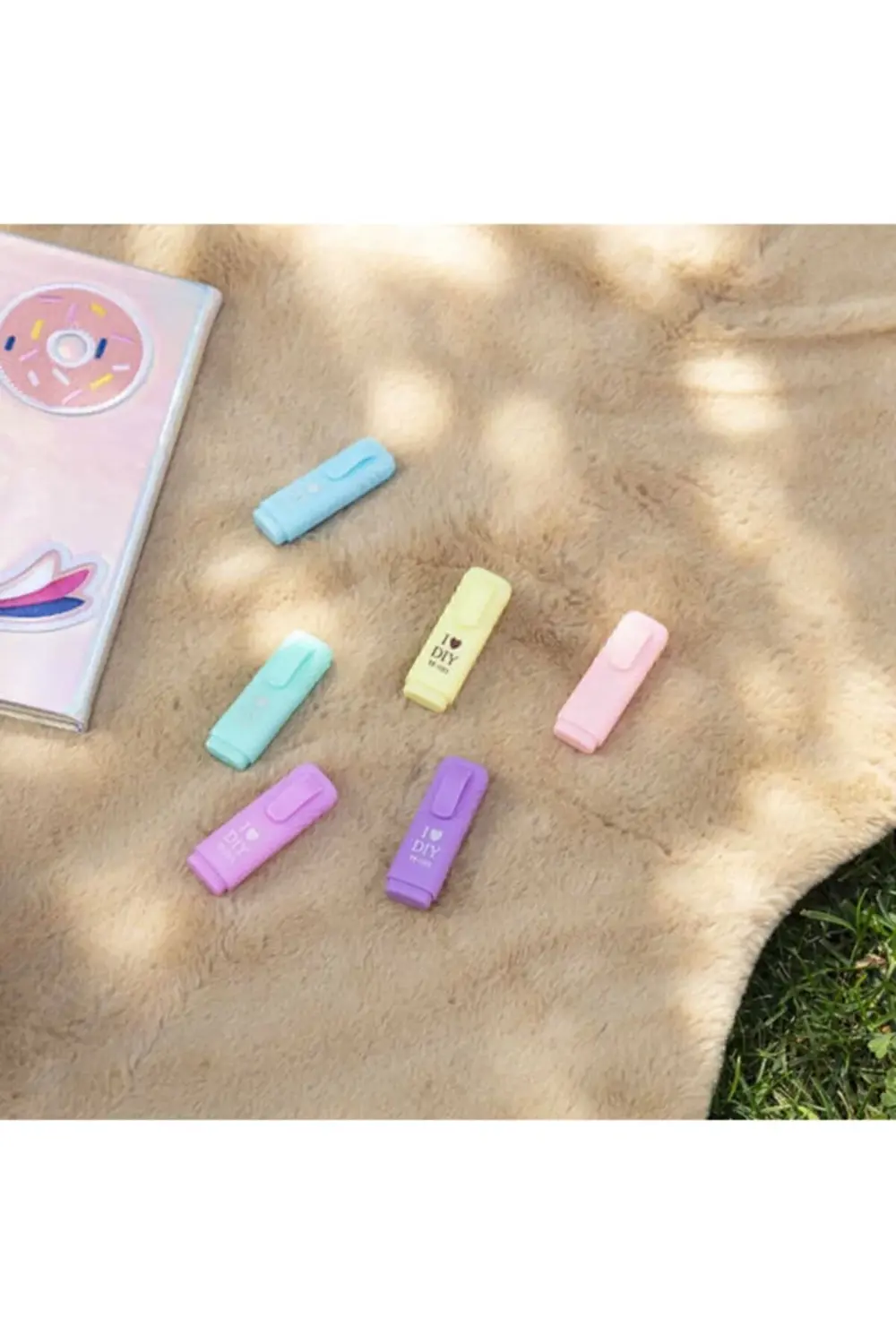 Mini Fosforlu Kalem 6'lı Kilitli Poşet