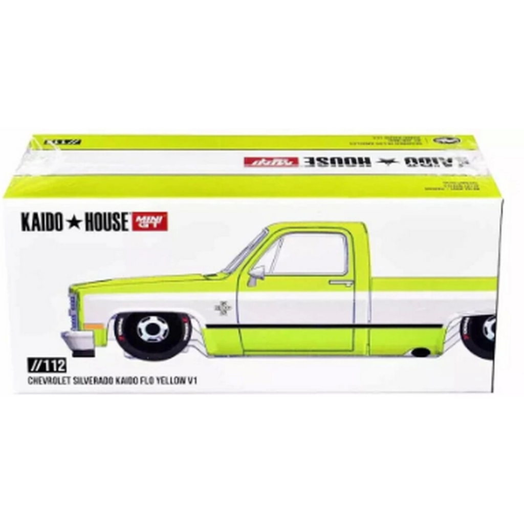 Mini GT 1/64 Chevrolet Silverado KAIDO Flo Yellow V1 Mini GT 1/64 Chevrolet Silverado KAIDO Flo Yellow V1