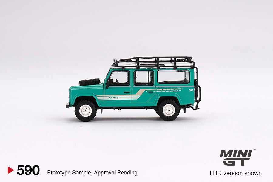 Mini GT 1/64 Land Rover Defender 110 1985 County Station Wagon Tr