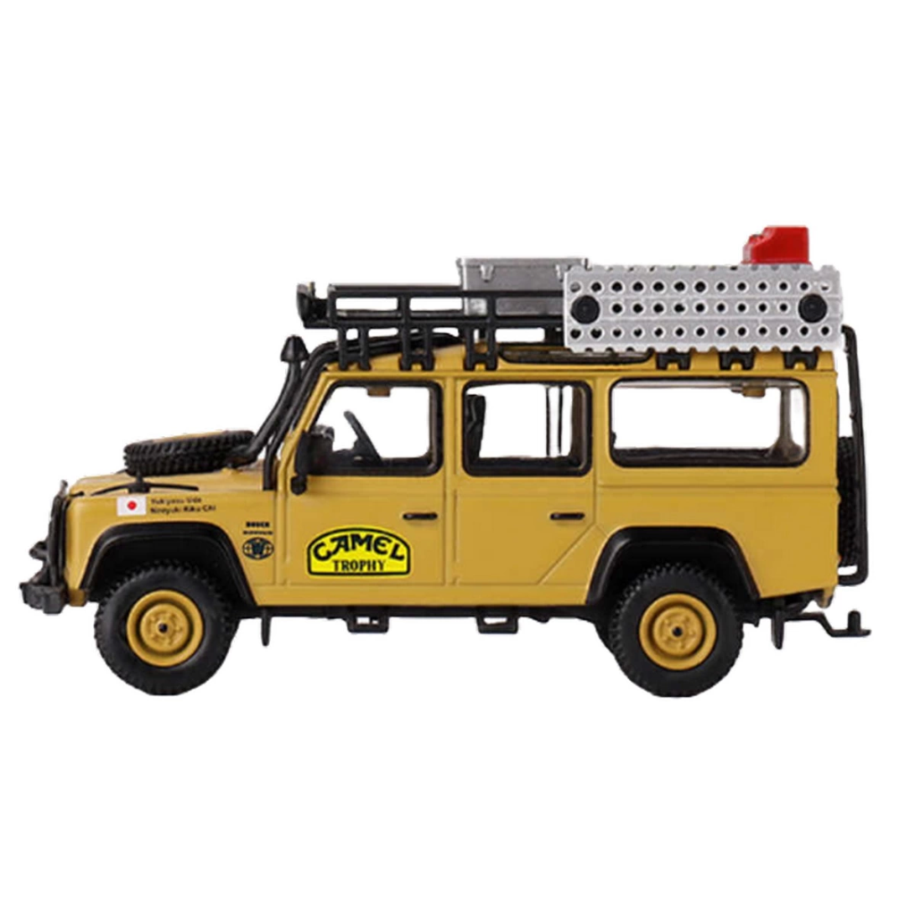 Mini GT 1/64 Land Rover Defender 110 1989 Camel Trophy Amazon Tea