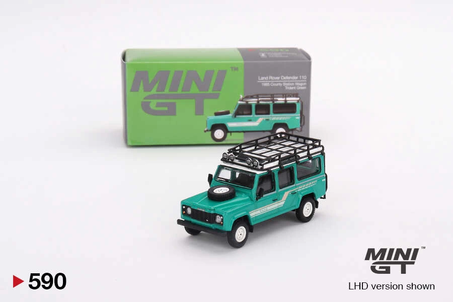 Mini GT 1/64 Land Rover Defender 110 1985 County Station Wagon Tr
