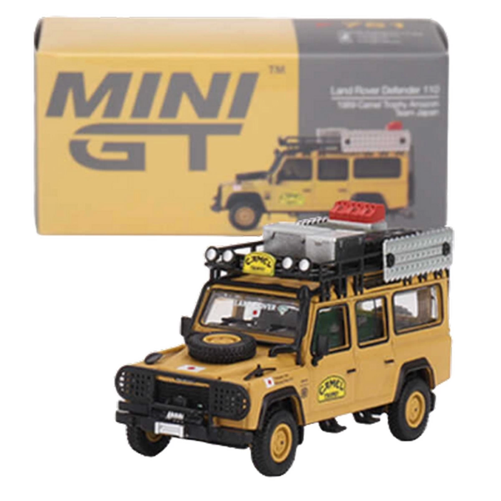Mini GT 1/64 Land Rover Defender 110 1989 Camel Trophy Amazon Tea