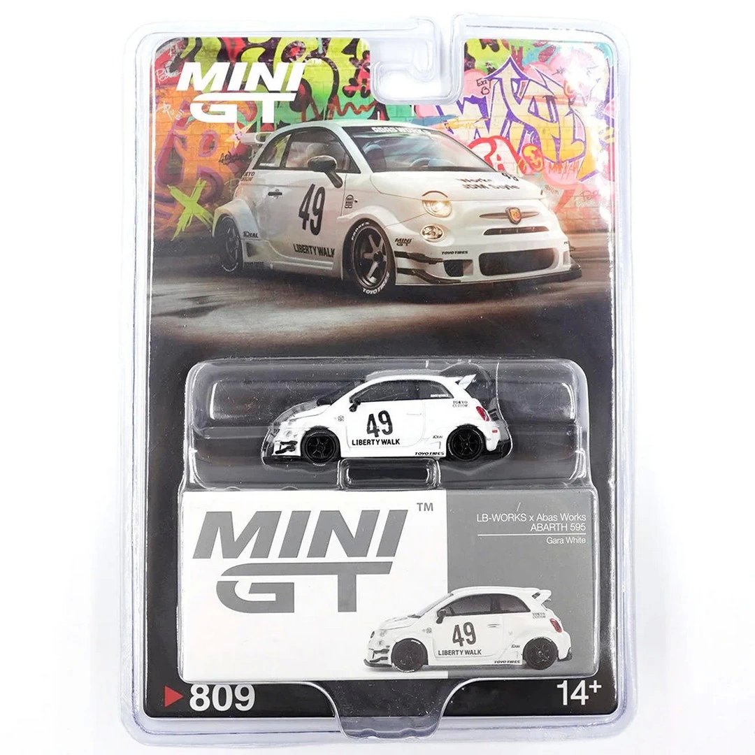 Mini GT 1/64 LB-WORKS x Abas Works ABARTH 595 Gara White - Bliste