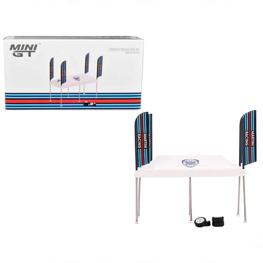Mini GT 1:64 Martini Racing Paddock Servis Çadırı Seti Mini GT 1:64 Martini Racing Paddock Servis Çadırı Seti