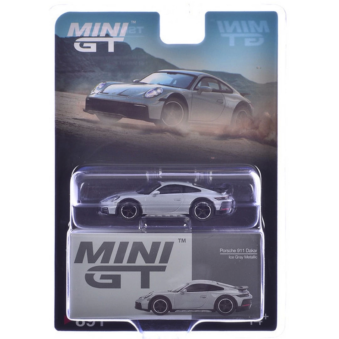 Mini GT 1/64 Porsche 911 Dakar Ice Gray Metallic - Blister Paket