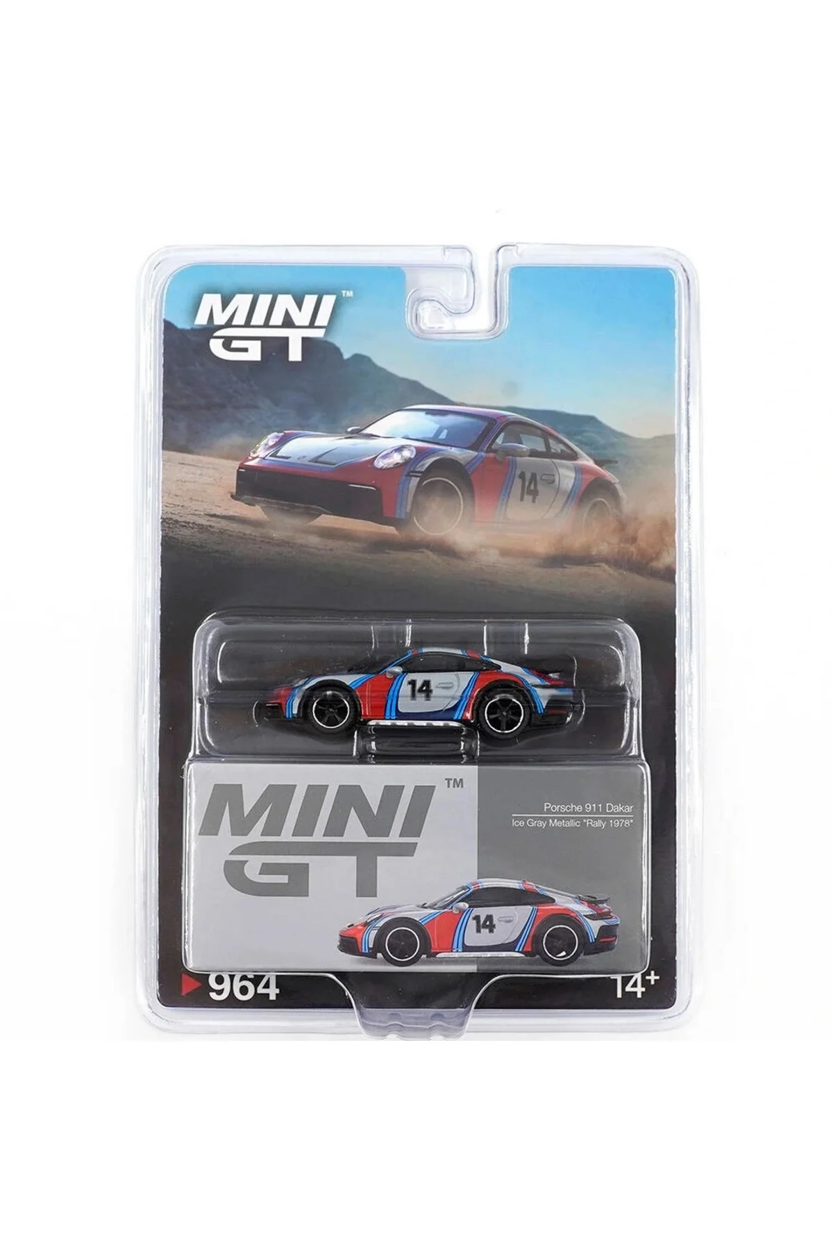Mini GT 1/64 Porsche 911 Dakar Ice Grey Metallic ''Rally 1978'' -